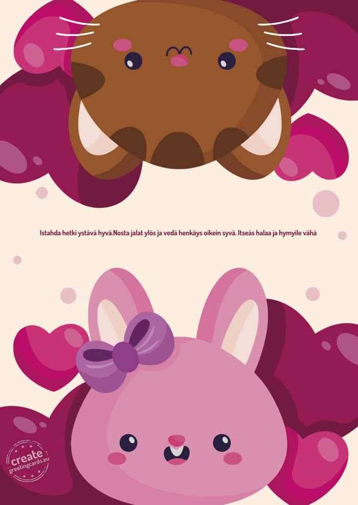 Istahda hetki ystävä hyvä.Nosta jalat ylös ja vedä henkäys oikein syvä. Itseäs halaa ja hymy